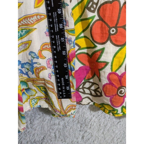 Vintage Tropical Floral Cotton Babydoll Sun Dress Size M Beachy Boho Patchwork - Picture 5 of 6